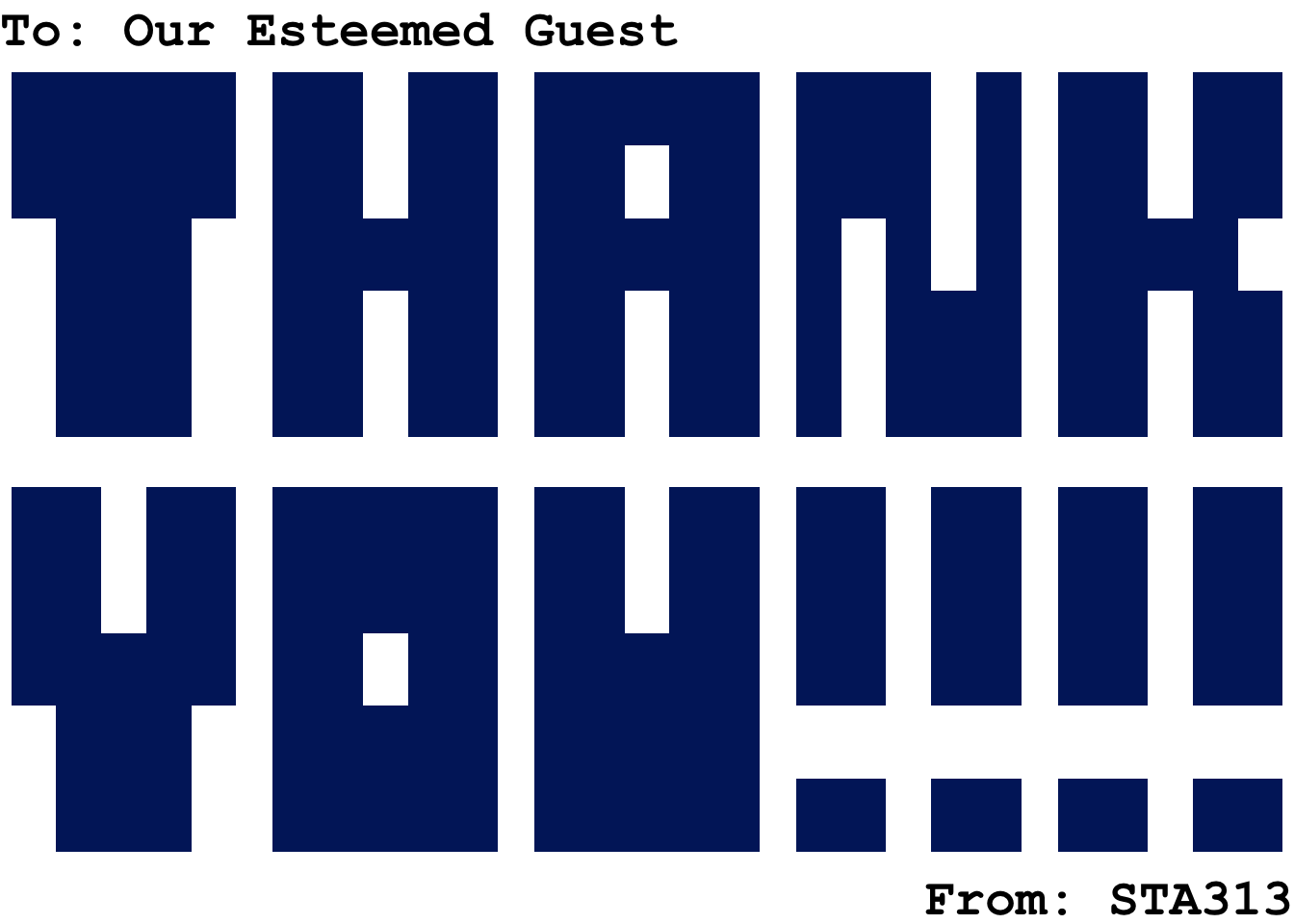 Thank you cards created with ggplot2.